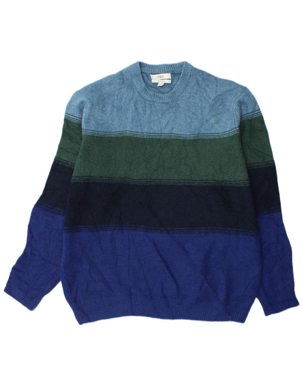 Maglione maglione girocollo da uomo Marks & Spencer XL a righe multicolore