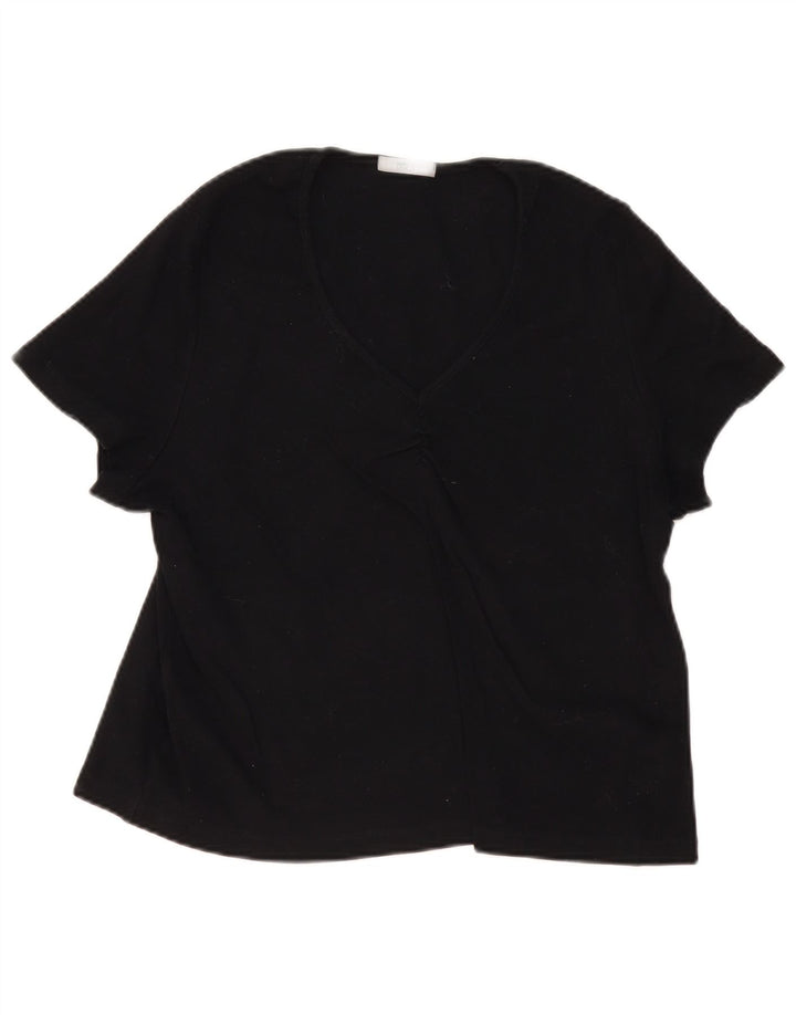 Top camicetta da donna Marks & Spencer UK 22 3XL cotone nero