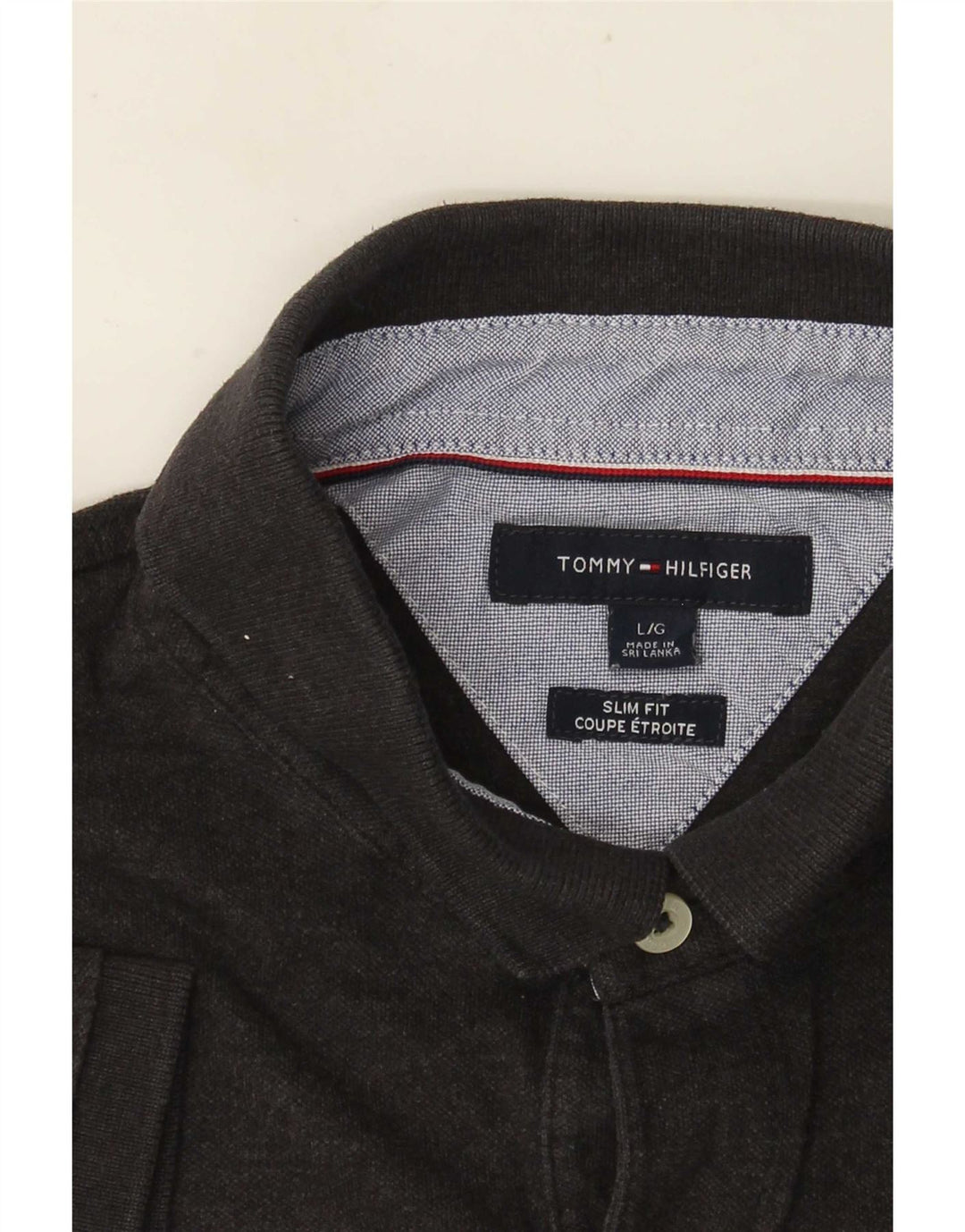 Polo slim fit da uomo Tommy Hilfiger grande grigia