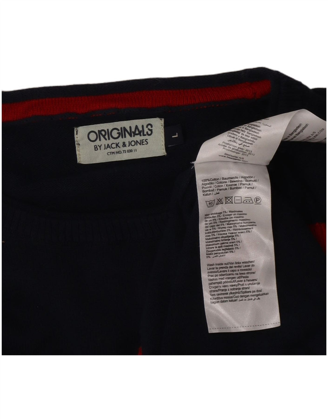 Maglione maglione girocollo da uomo Jack & Jones grande color block blu navy