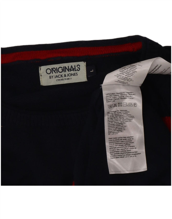 Maglione maglione girocollo da uomo Jack & Jones grande color block blu navy