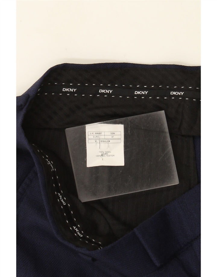 Pantaloni da abito Dkny da uomo vestibilità regolare W32 L30 in lana blu navy