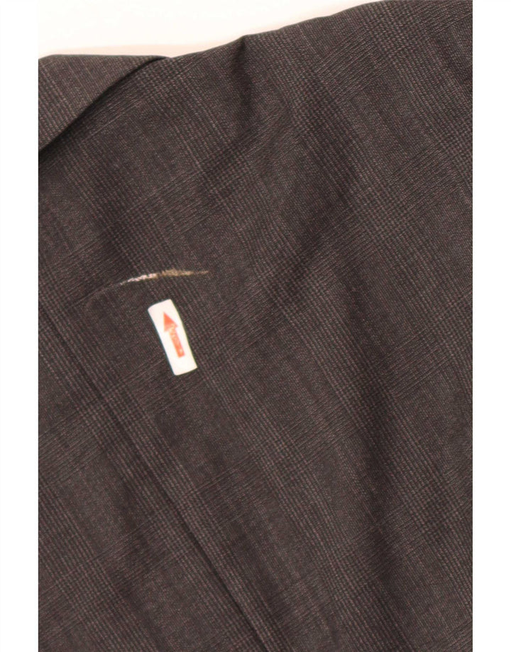 Giacca blazer a 2 bottoni da uomo Marks & Spencer UK 46 XL lana a quadri grigia