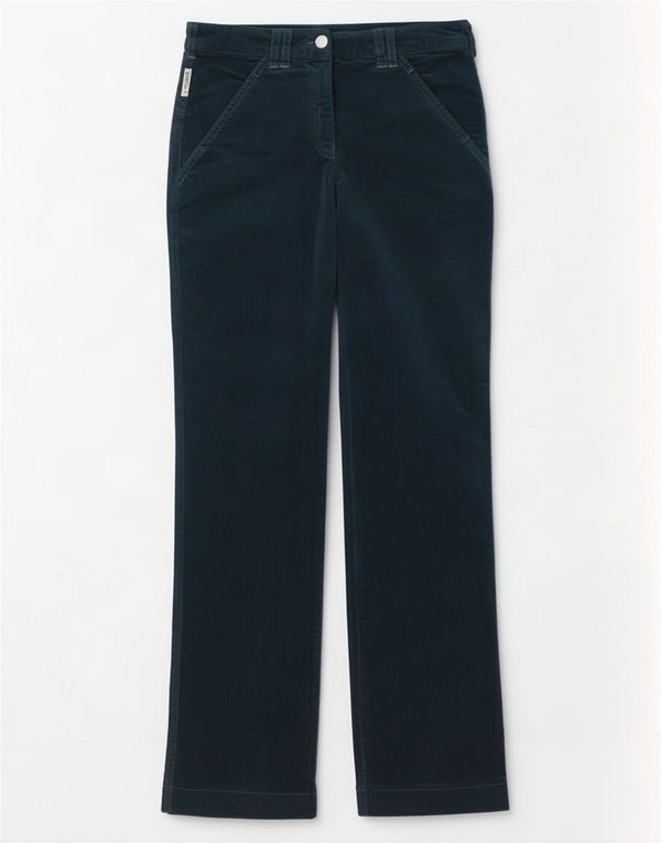 Pantaloni da donna in velluto a coste Armani W27 L32 in cotone blu navy
