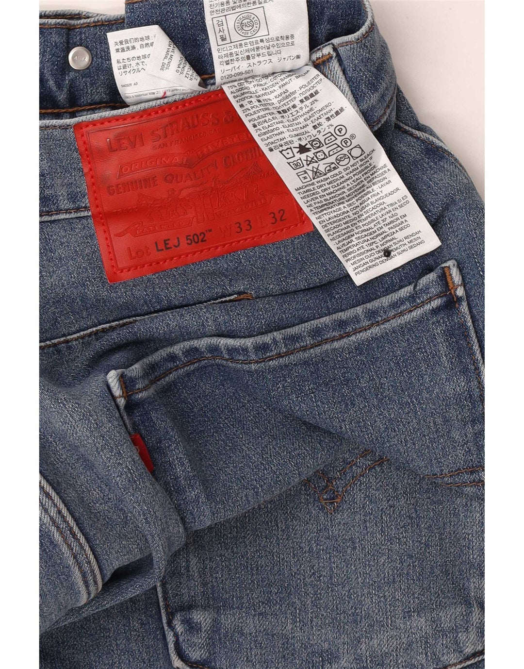 Levi's Uomo 502 Jeans affusolati W33 L32 Cotone blu