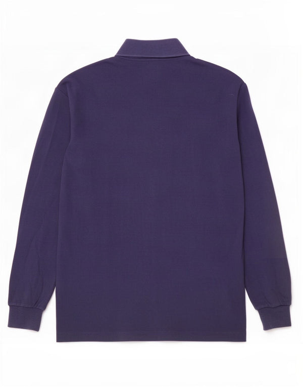 Polo da uomo a maniche lunghe Fila Large in cotone blu navy