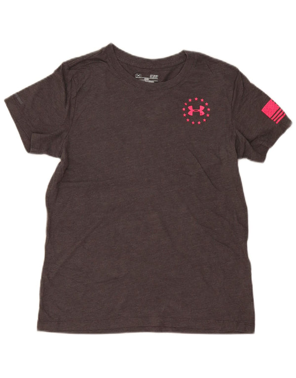 T-shirt grafica da donna UNDER ARMOUR Heat Gear Top UK 10 piccola grigia