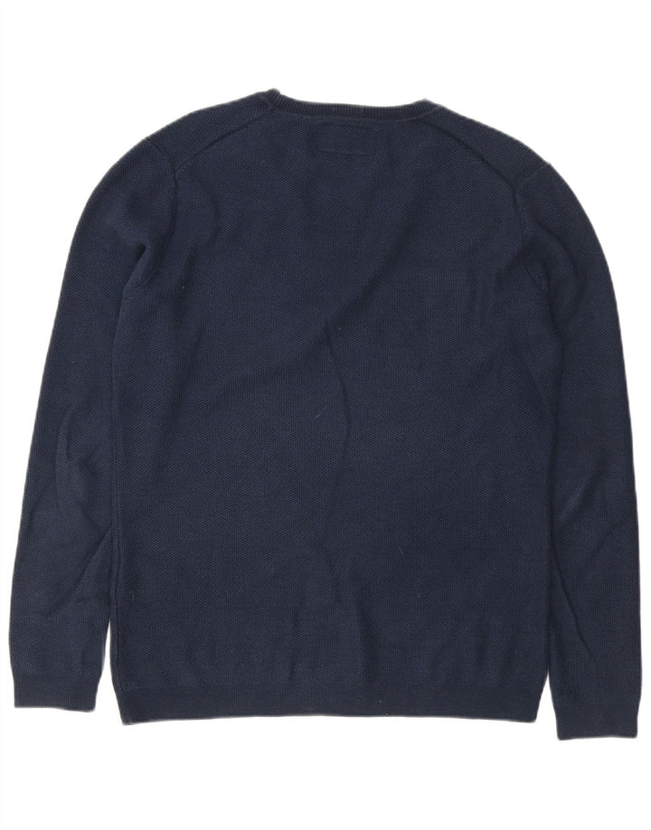Maglione maglione girocollo da uomo Superdry piccolo in cotone blu navy