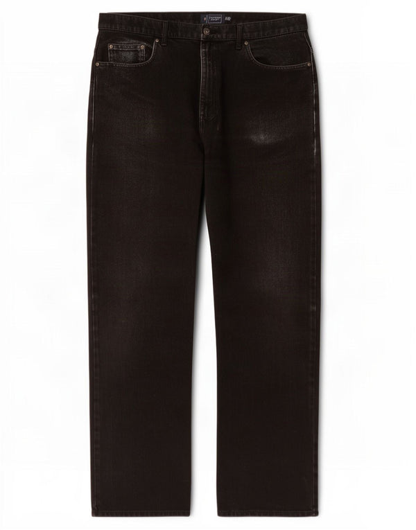 Jeans dritti da uomo Marks & Spencer blu Harbour W36 L33 cotone nero