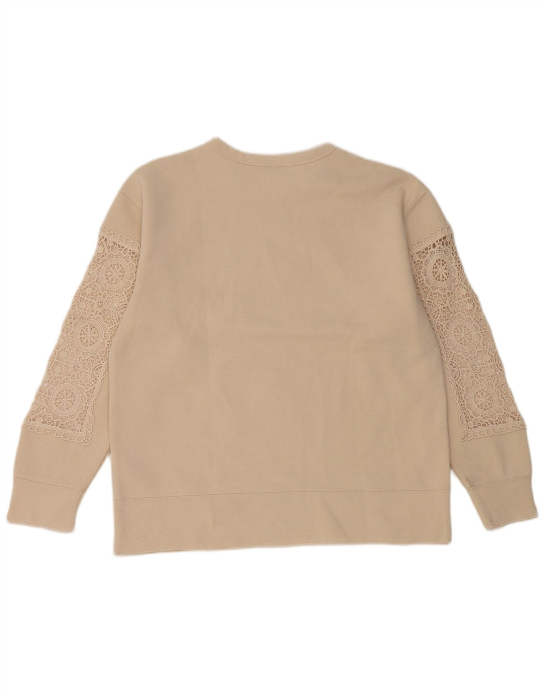 Felpa oversize da donna Zara UK 10 piccola in poliestere beige