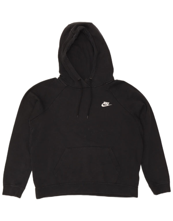 Felpa con cappuccio oversize da donna NIKE UK 14 cotone nero medio
