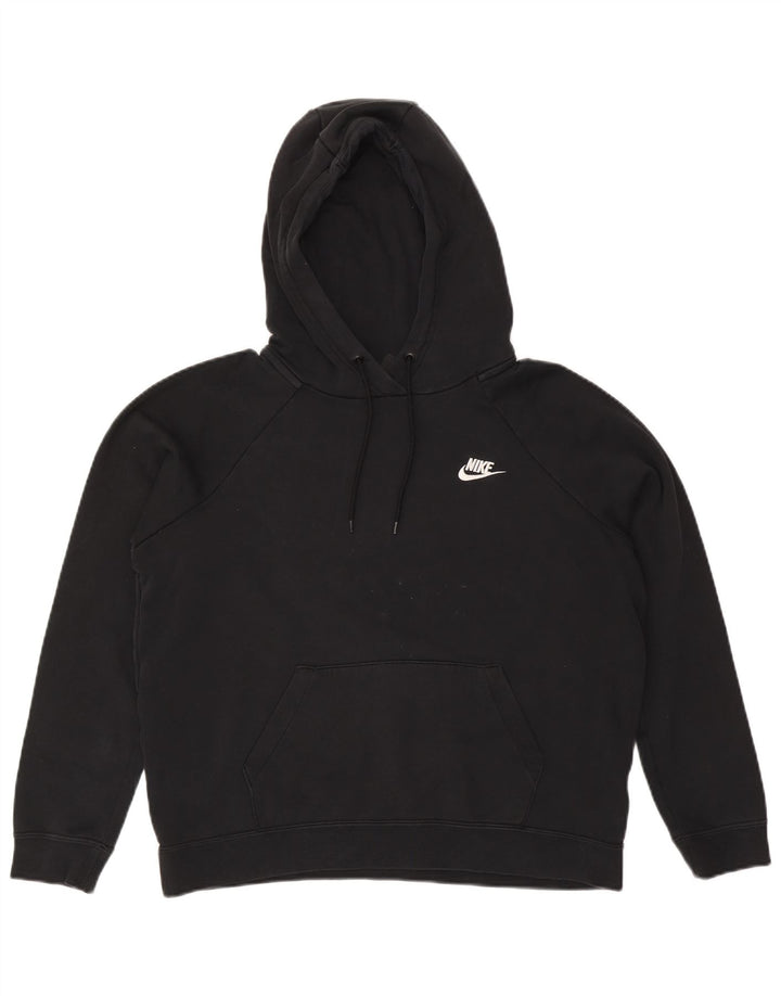 Felpa con cappuccio oversize da donna NIKE UK 14 cotone nero medio