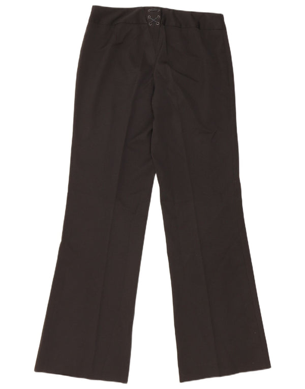 Pantaloni da abito bootcut da donna Oasis UK 10 piccoli W28 L31 poliestere nero