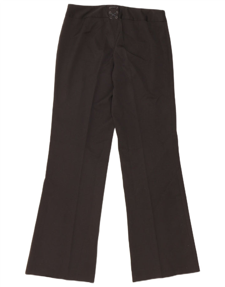 Pantaloni da abito bootcut da donna Oasis UK 10 piccoli W28 L31 poliestere nero