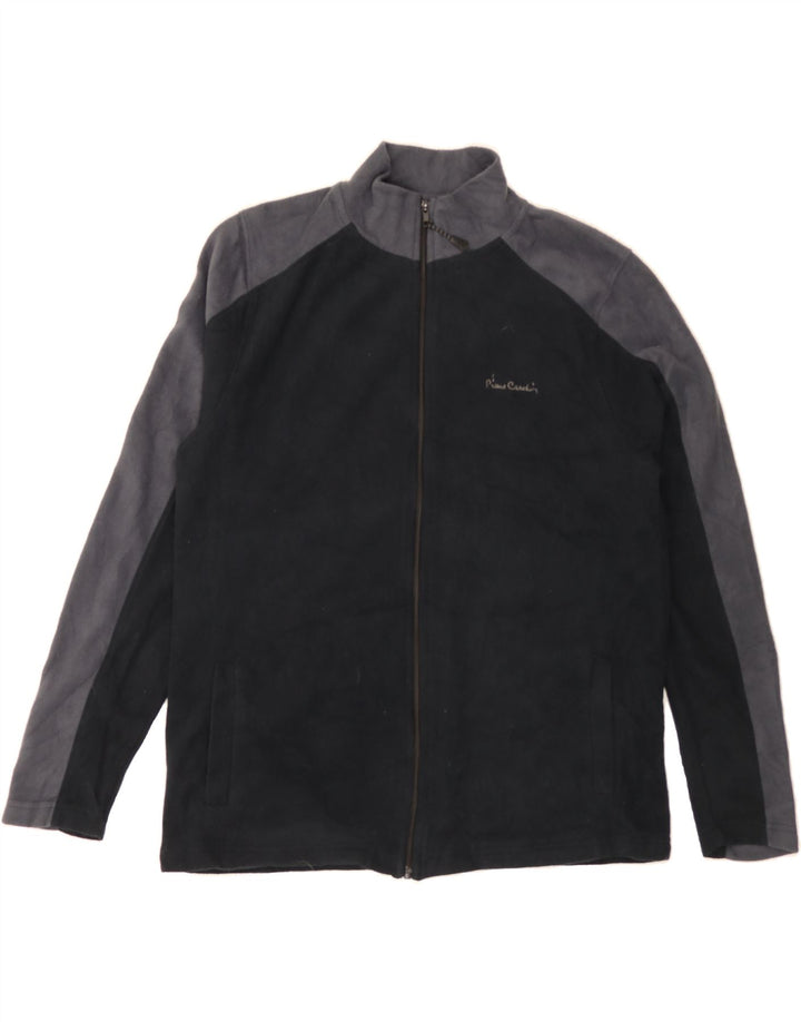 PIERRE CARDIN Mens Fleece Jacket UK 40 Large Black Colourblock Polyester Vintage Pierre Cardin and Second-Hand Pierre Cardin from Messina Hembry 
