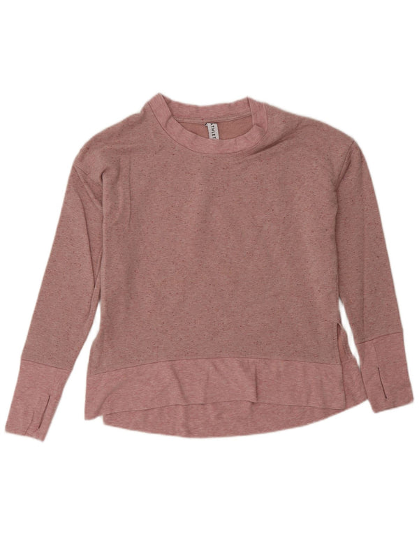 Felpa da donna vestibilità ampia Athleta UK 6 XS cotone screziato rosa