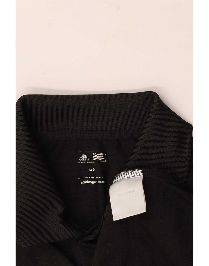 Polo Adidas da uomo grande in poliestere a righe nere