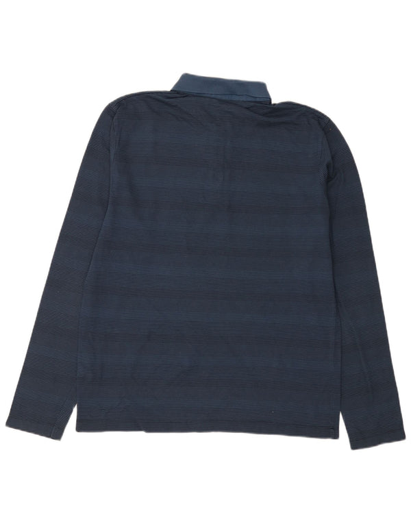 Polo Hugo Boss da uomo a maniche lunghe vestibilità regolare, grande gessato blu navy