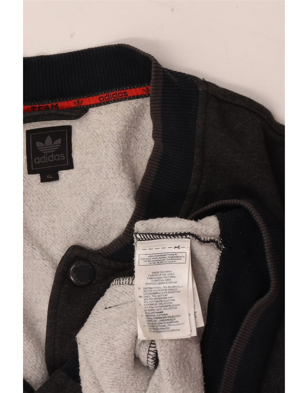 Giacca da ginnastica da uomo Adidas XL in cotone grigio