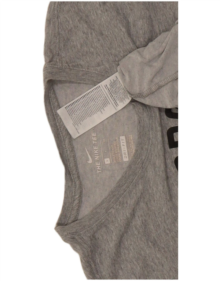 T-shirt grafica Nike Dri Fit da uomo, piccola, in cotone grigio