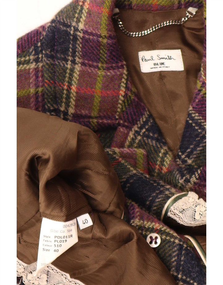 Paul Smith Giacca blazer a 3 bottoni da donna EU 40 Plaid medio multicolore