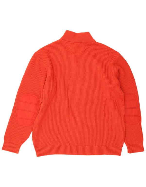 Maglione da uomo con collo con zip Amerigo Vespucci 2XL Arancione in lana vergine