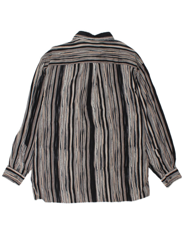 UMBERTO ROSETTI Camicia overshirt da uomo taglia 15 1/2 a righe grigio medio