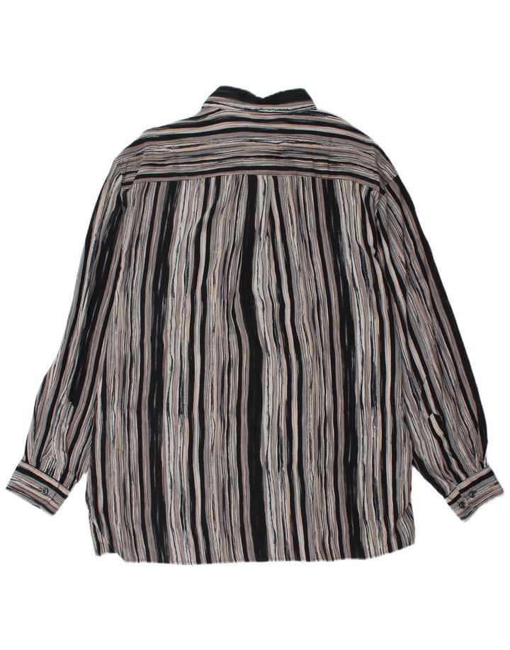 UMBERTO ROSETTI Camicia overshirt da uomo taglia 15 1/2 a righe grigio medio