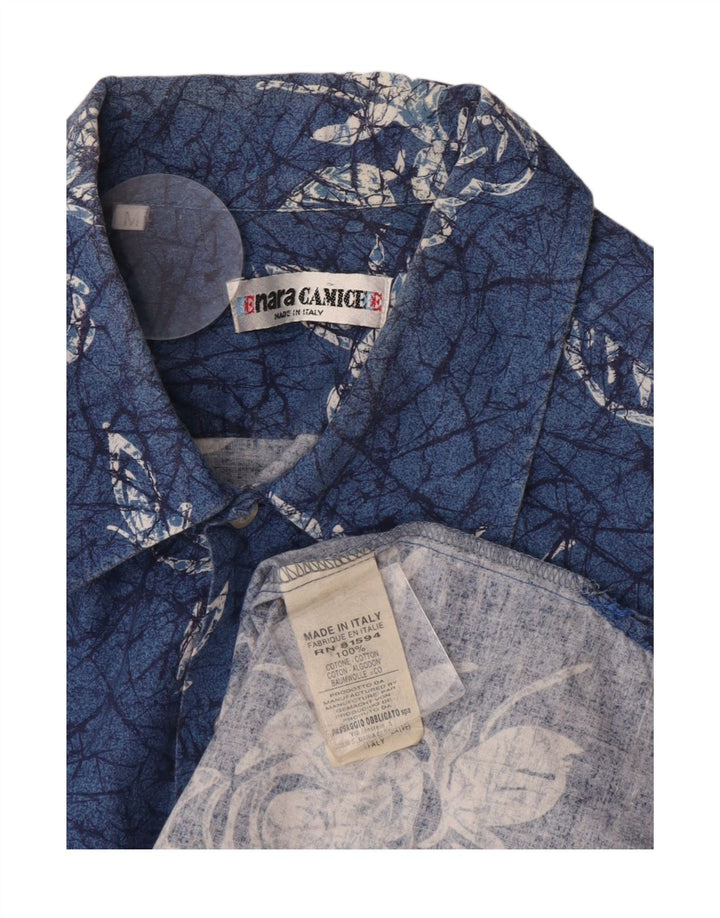 Camicia da uomo a maniche corte Naracamicee in cotone floreale blu medio