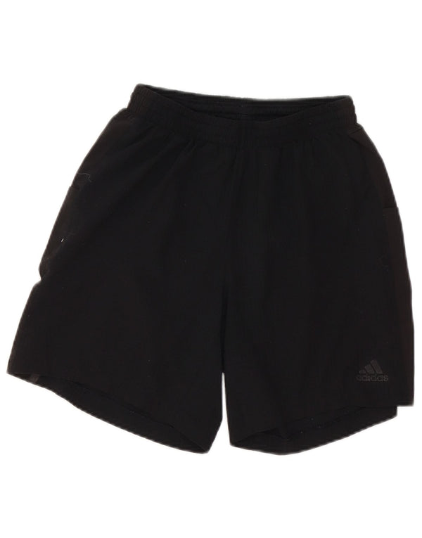 Pantaloncini sportivi Adidas da uomo piccoli in poliestere nero