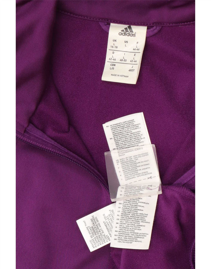Giacca da tuta da donna Adidas UK 16/18 Large Viola Poliestere