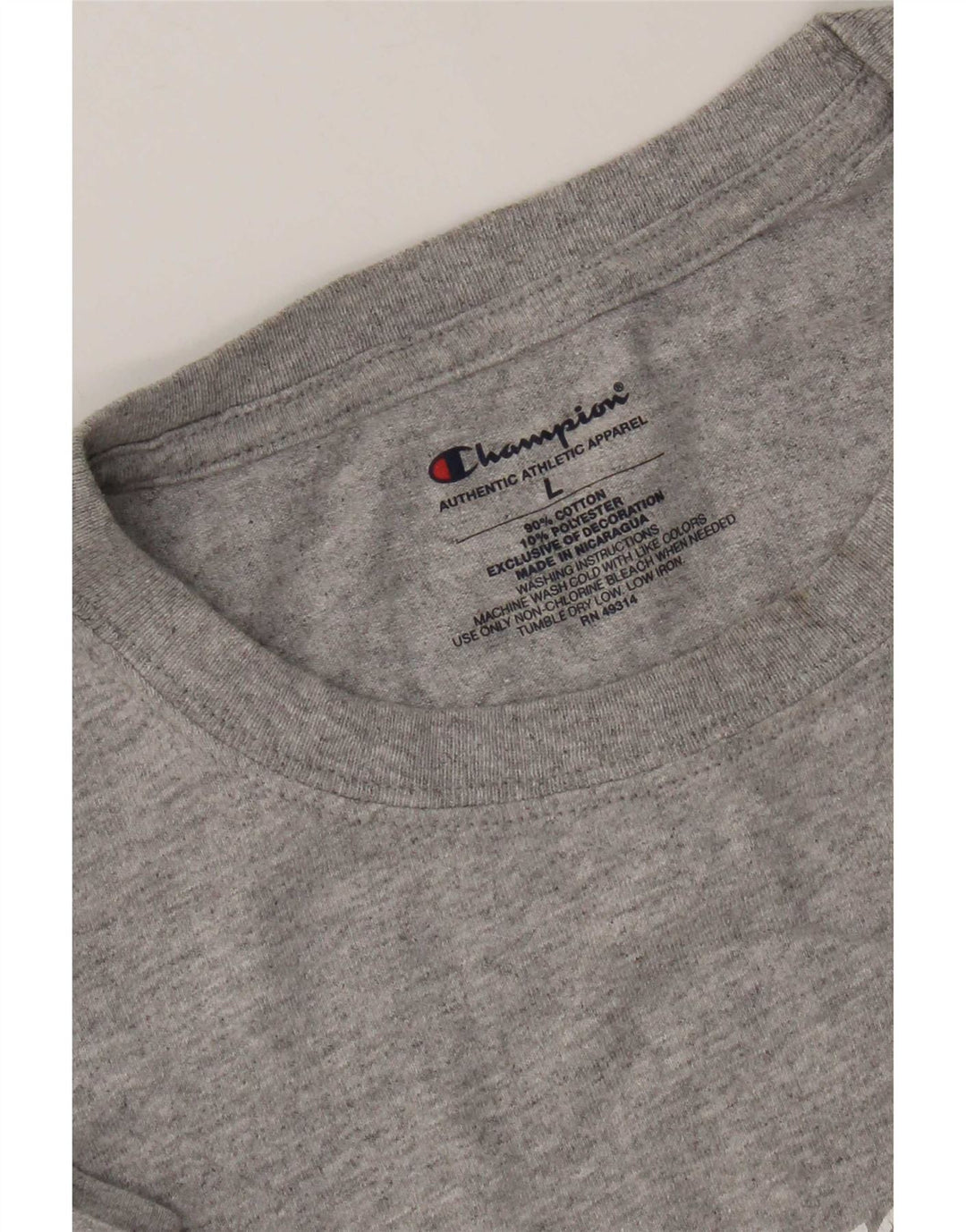 T-shirt grafica da uomo Champion Top grande in cotone grigio