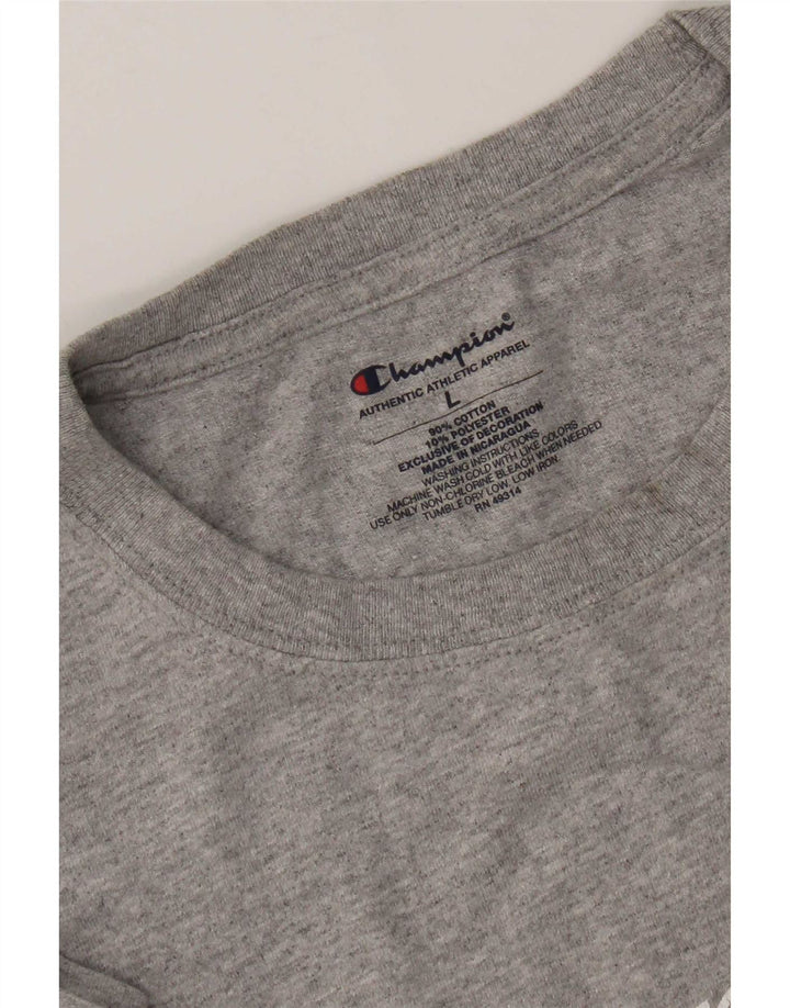 T-shirt grafica da uomo Champion Top grande in cotone grigio