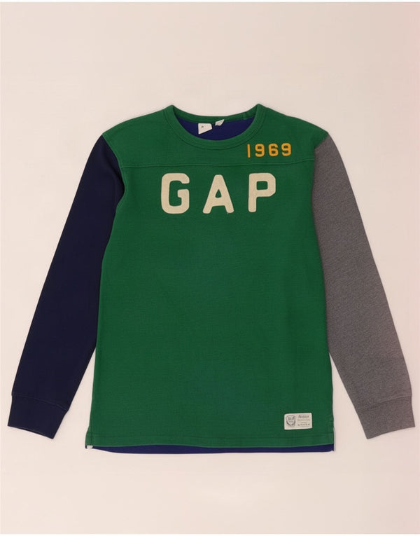 Gap Boys Graphic Top Long Sleeve 14-15 Years 2XL Multicoloured Colourblock