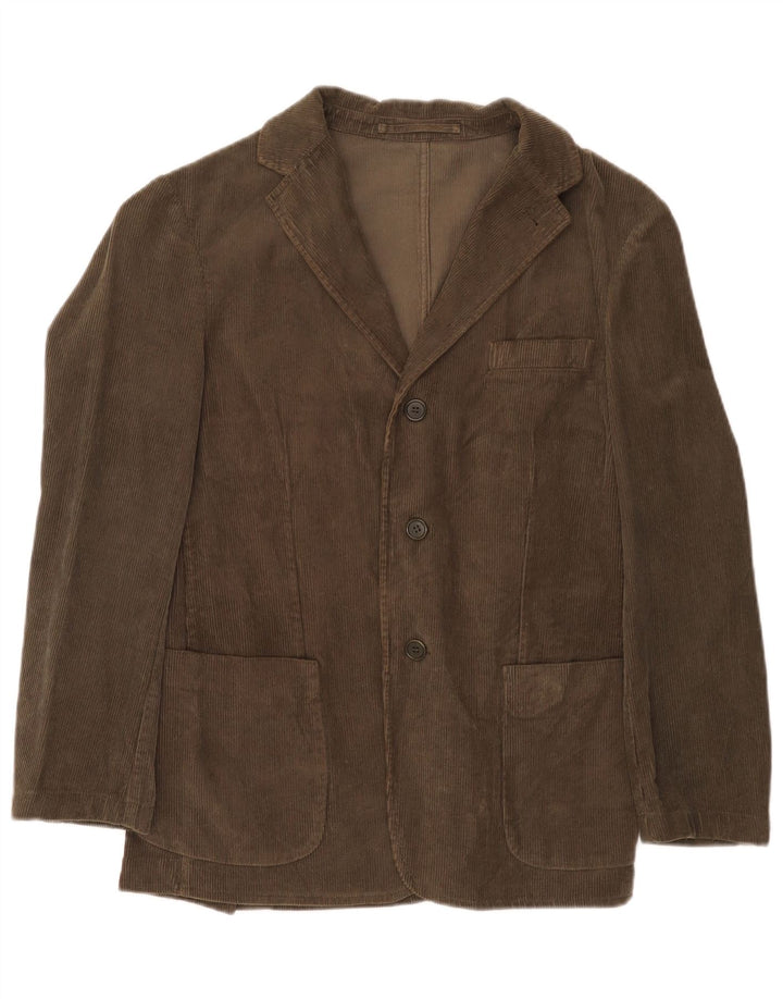 Alberto Aspesi Giacca da uomo in velluto a coste a 3 bottoni UK 38 Marrone medio