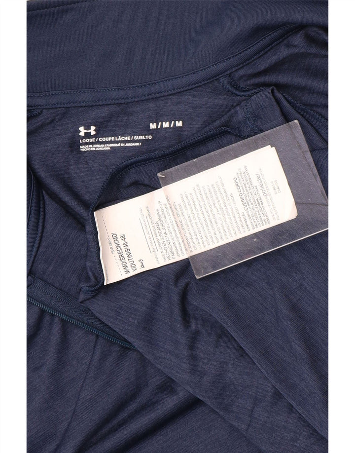 Maglia da ginnastica Under Armour da uomo con collo e zip, media, blu navy