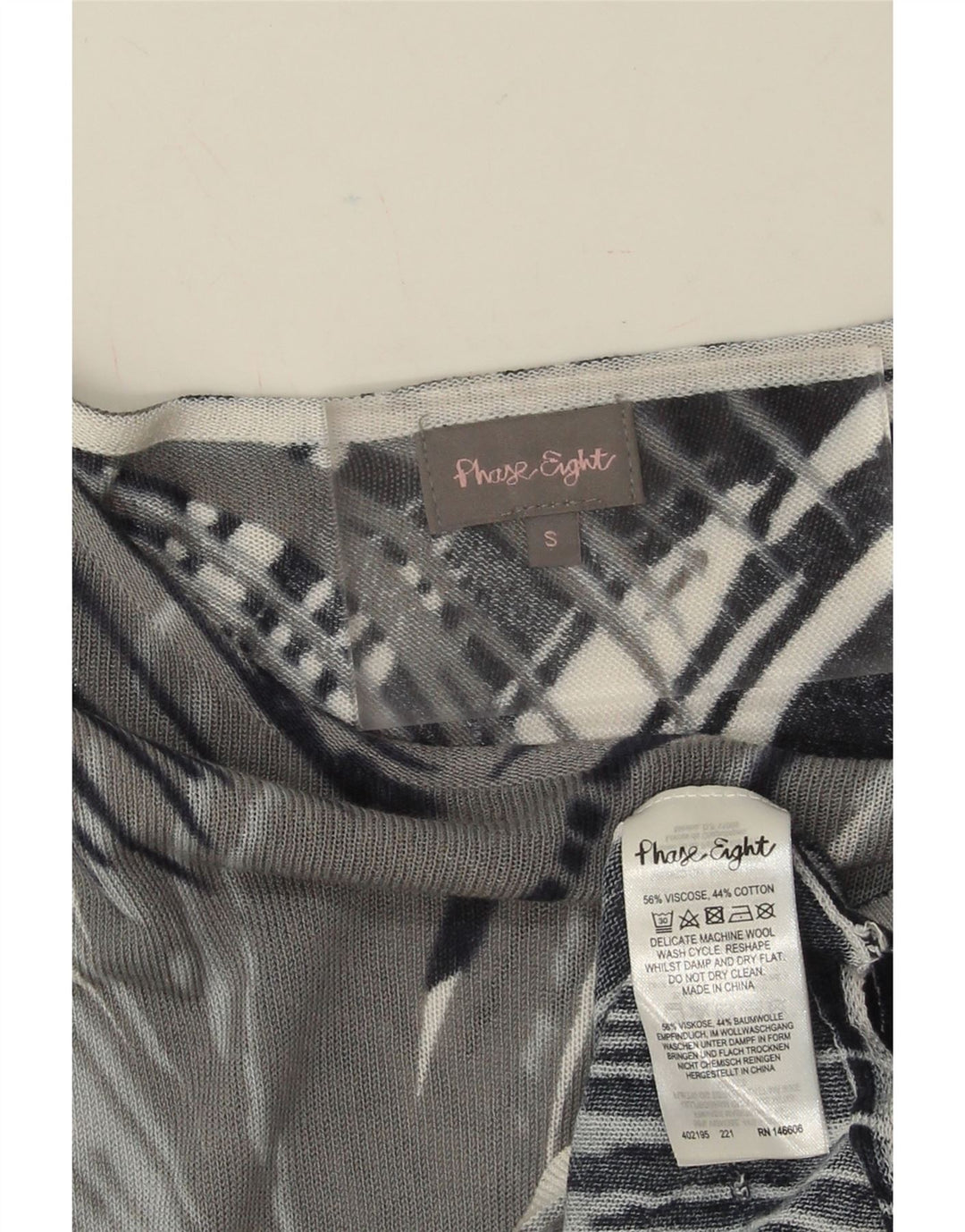 PHASE EIGHT Womens Oversized 1/2 Sleeve Blouse Top UK 10 Small Grey Floral