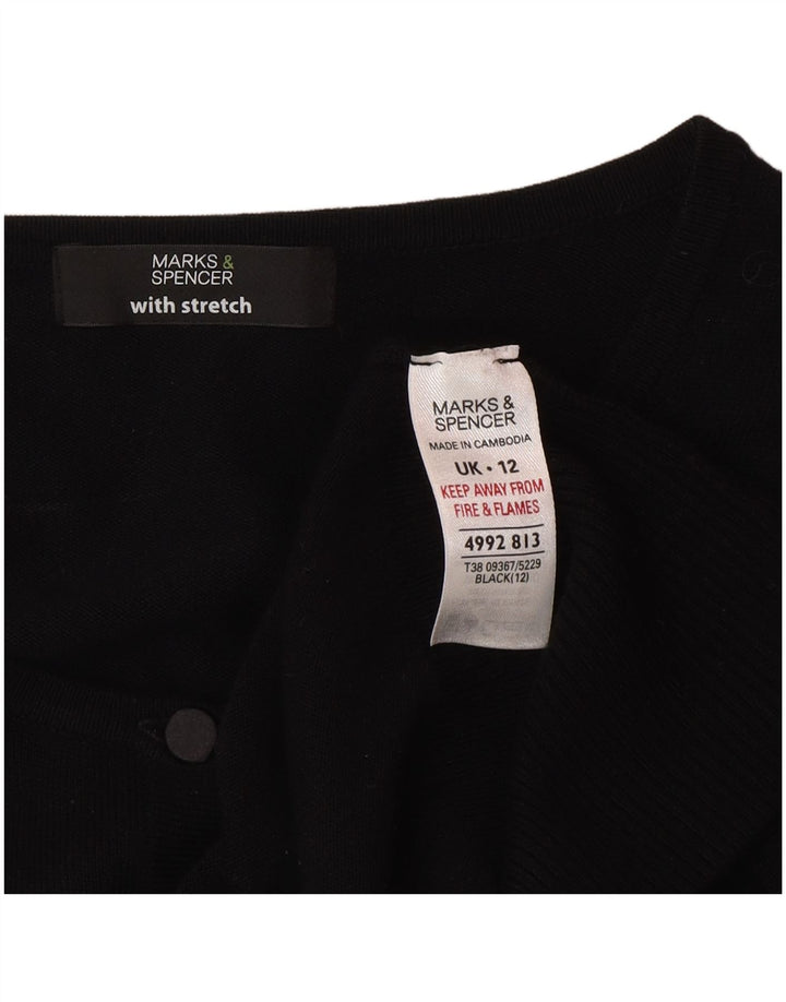 Maglione cardigan da donna Marks & Spencer UK 12 viscosa nera media