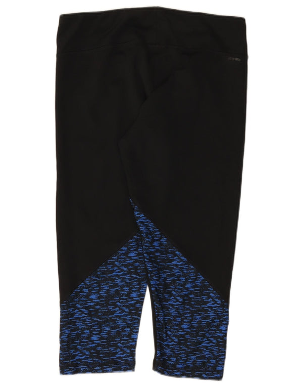 Leggings Adidas Climalite Capri da donna UK 16/18 Large Nero screziato