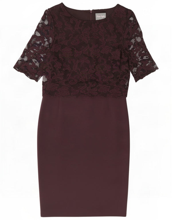 Abito tubino da donna Phase Eight UK 12 Viscosa floreale bordeaux medio