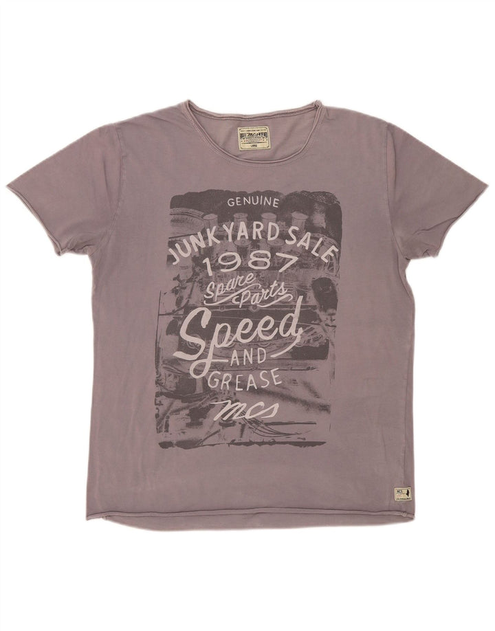 T-shirt grafica da uomo Marlboro Classics grande grigia