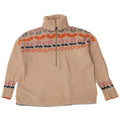 Maglione da donna con collo corto con zip White Stuff UK 16 Grande motivo geometrico beige