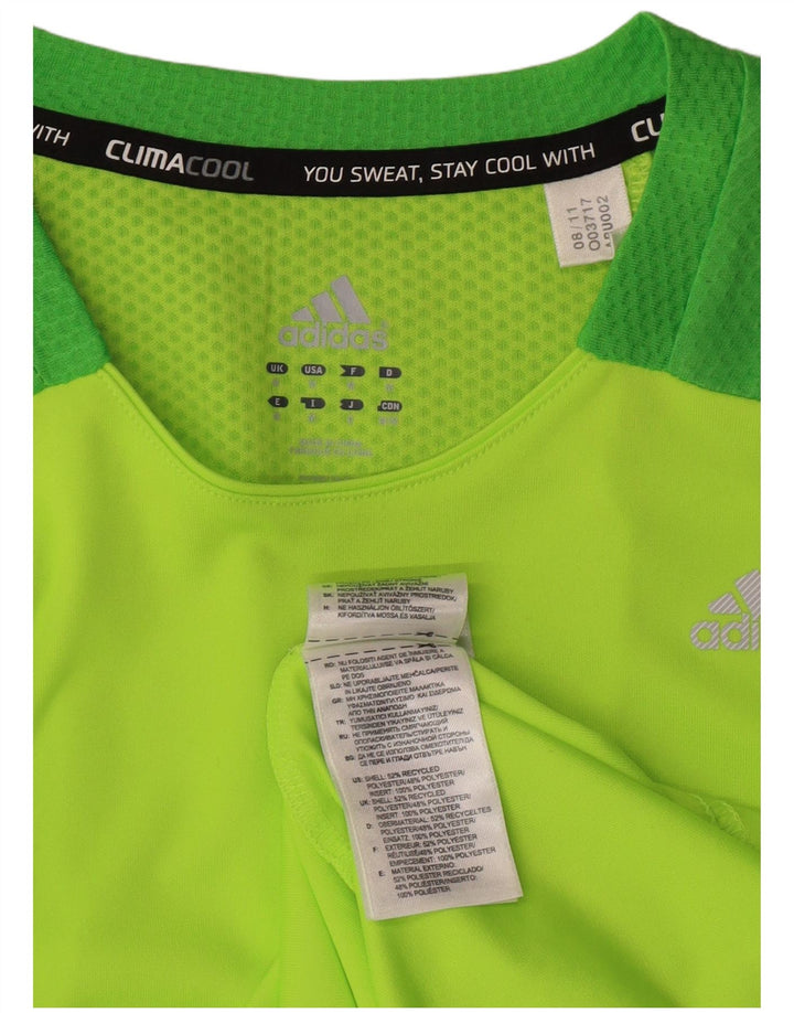 T-shirt regolare da uomo ADIDAS sportiva in poliestere a righe verde medio