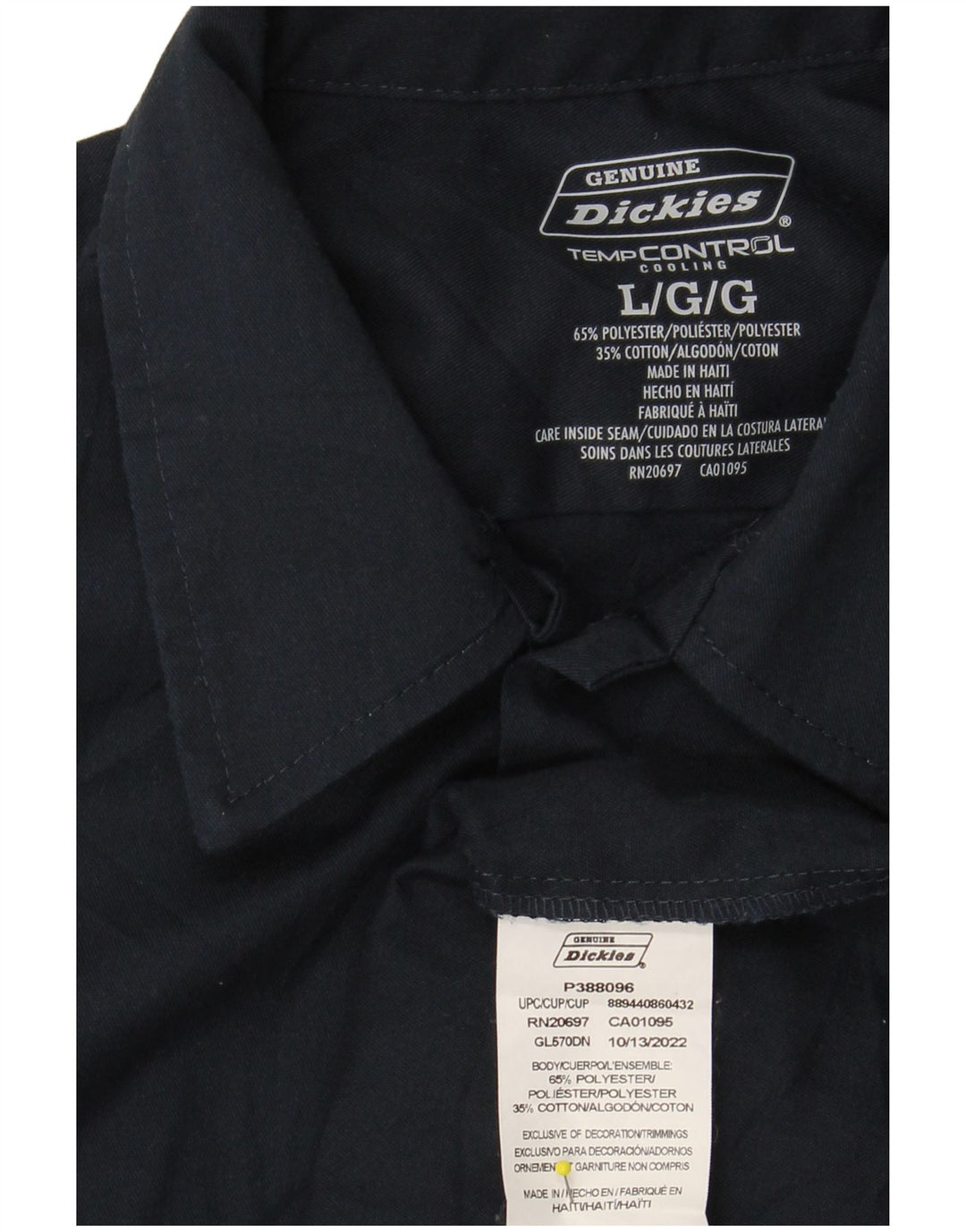 DICKIES Camicia autentica da uomo, grande, in poliestere blu navy