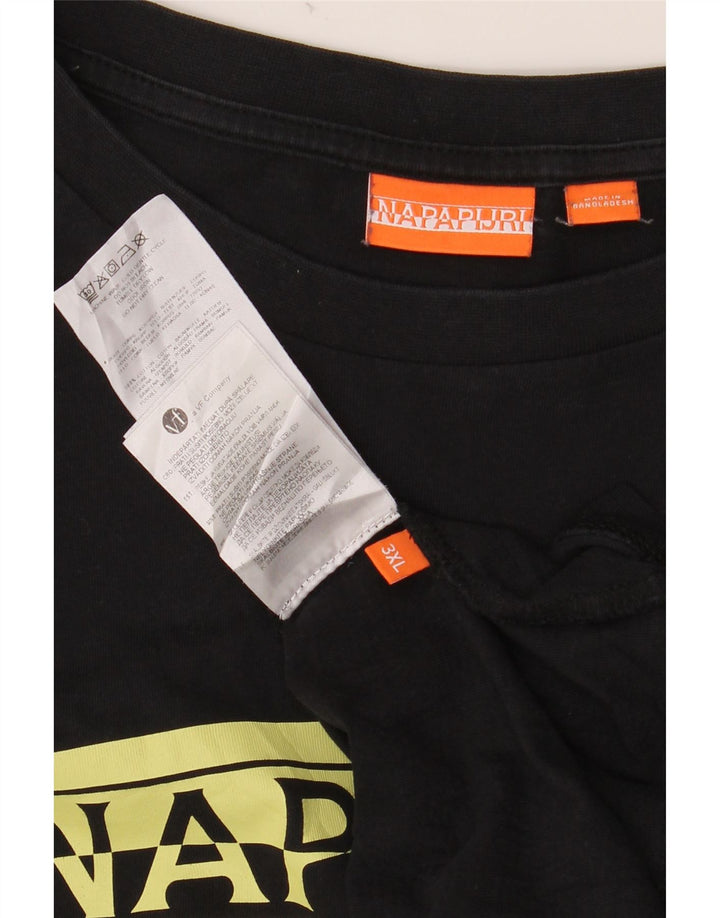 NAPAPIJRI Top grafico da uomo a maniche lunghe 3XL cotone nero