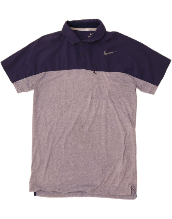Polo Nike da uomo Dri Fit grande in nylon color block grigio
