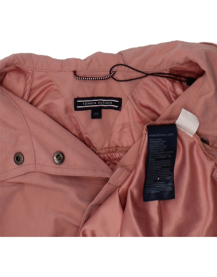 TOMMY HILFIGER Girls Hooded Windbreaker Jacket 3-4 Years Pink Polyester Vintage Tommy Hilfiger and Second-Hand Tommy Hilfiger from Messina Hembry 
