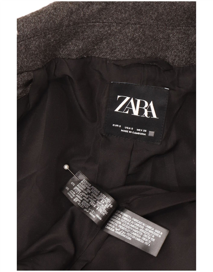 Giacca blazer oversize doppio petto da donna Zara UK 10 piccola grigia