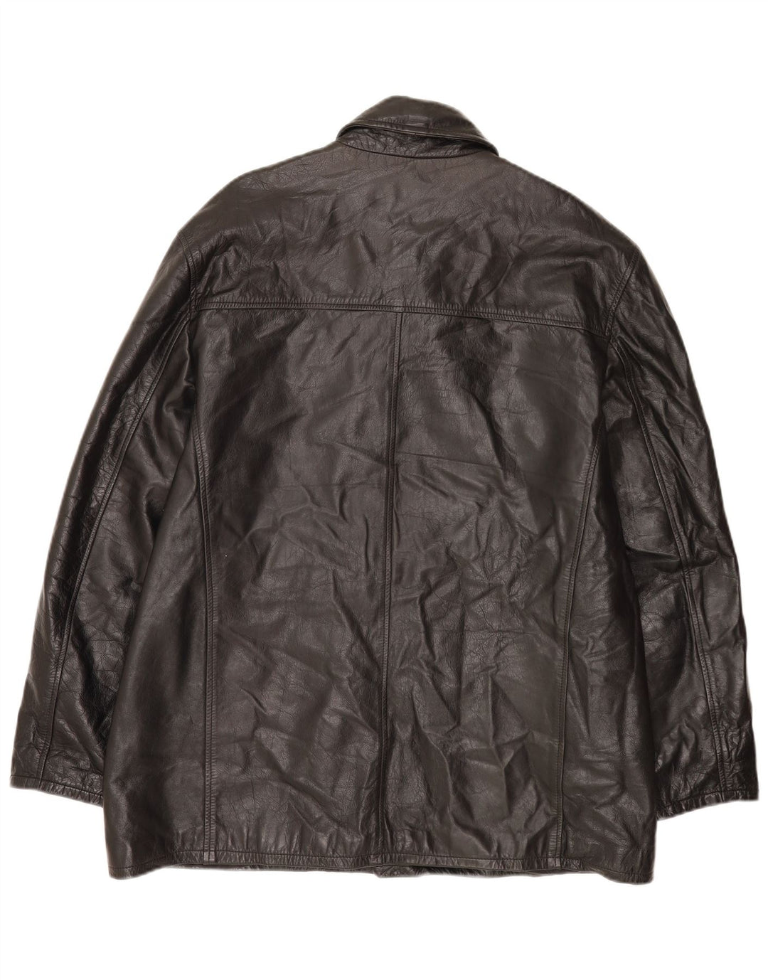Giacca in pelle vintage da uomo UK 44 2XL Pelle nera