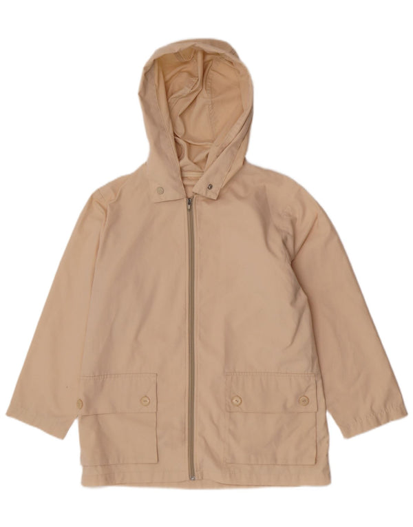 Giacca utilitaria con cappuccio da donna vintage UK 12 Beige medio